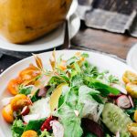 Cod with Cucumber, Avocado and Mango Salsa Salad
